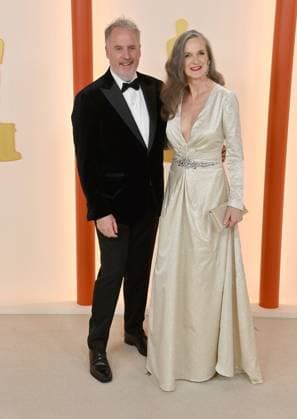 (L-R) Mark Gustafson and Jennifer Smieja attend the 95th annual Academy Awards at the Dolby Theatre in the Hollywood section of Los Angeles on Sunday, March 12, 2023.  LAP2023031211055 JIMxRUYMEN