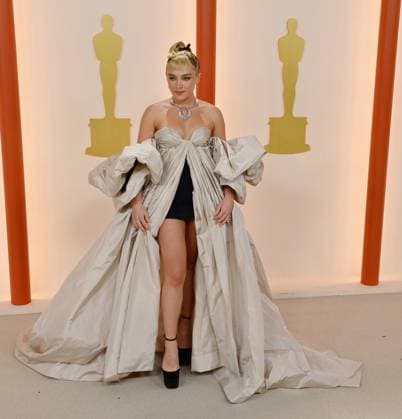 Florence Pugh attends the 95th annual Academy Awards at the Dolby Theatre in the Hollywood section of Los Angeles on Sunday, March 12, 2023.  LAP20230312105 JIMxRUYMEN