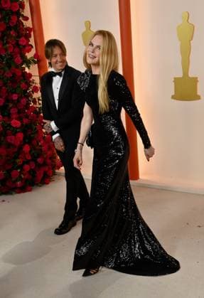 (L-R) Keith Urban and Nicole Kidman attend the 95th annual Academy Awards at the Dolby Theatre in the Hollywood section of Los Angeles on Sunday, March 12, 2023.  LAP20230312136 JIMxRUYMEN