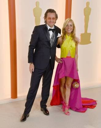 (L-R) Simon Marshall and Lesley Paterson attend the 95th annual Academy Awards at the Dolby Theatre in the Hollywood section of Los Angeles on Sunday, March 12, 2023.  LAP2023031211087 JIMxRUYMEN