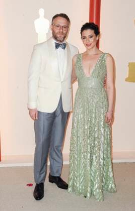 Seth Rogen, Lauren Miller at arrivals for 95th Academy Awards - Arrivals 4, Dolby Theatre, Los Angeles, CA March 12, 2023. Photo By: Elizabeth Goodenough Everett Collection at arrivals for 95th Academy Awards - Arrivals 4, Dolby Theatre, Los Angeles, CA March 12, 2023. Photo By: Elizabeth Goodenough Everett Collection PUBLICATIONXNOTxINxCANxCHNxFRAxITAxJPNxNORxPOLxRUSxESPxUKxUSA