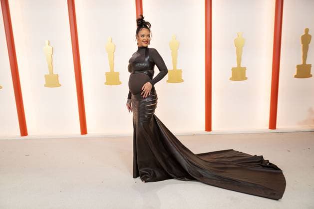 OscarÂ® nominee Rihanna arrives on the red carpet of the 95th OscarsÂ® at the DolbyÂ® Theatre at Ovation Hollywood on Sunday, March 12, 2023.  Copyright: xKyusungxGongx 34494-118PLX