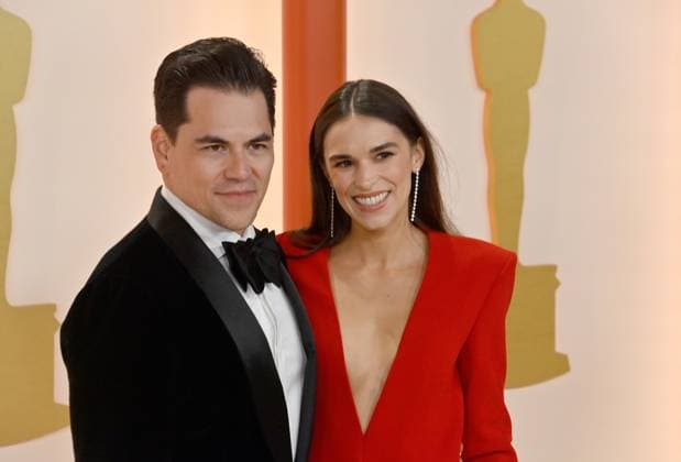 (L-R) Jonathan Wang and Anni Sternisko attend the 95th annual Academy Awards at the Dolby Theatre in the Hollywood section of Los Angeles on Sunday, March 12, 2023.  LAP2023031211232 JIMxRUYMEN