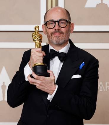 Edward Berger, winner of the award for Best International Feature Film for All Quiet on the Western Front???, appears backstage with his Oscar during the 95th annual Academy Awards at Loews Hollywood Hotel in the Hollywood section of Los Angeles on Sunday, March 12, 2023.  LAP20230312263 JOHNxANGELILLO
