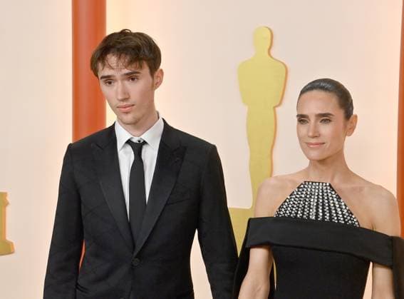 (L-R) Stellan Connelly Bettany and Jennifer Connelly attend the 95th annual Academy Awards at the Dolby Theatre in the Hollywood section of Los Angeles on Sunday, March 12, 2023.  LAP2023031211291 JIMxRUYMEN