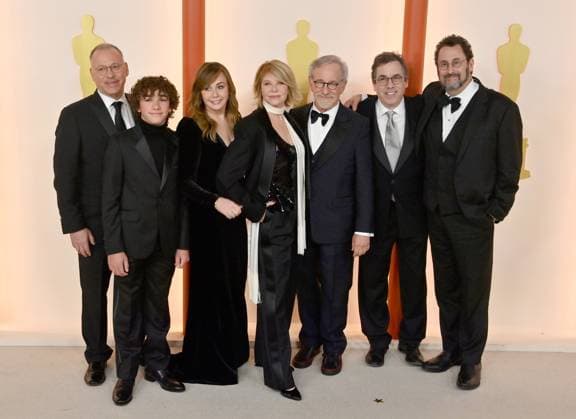Kate Capshaw, Steven Spielberg and guests attend the 95th annual Academy Awards at the Dolby Theatre in the Hollywood section of Los Angeles on Sunday, March 12, 2023.  LAP2023031211293 JIMxRUYMEN