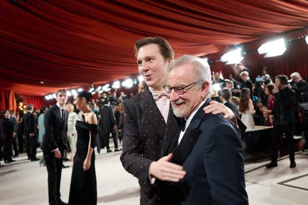 OscarÂ® nominee Steven Spielberg arrives with Paul Dano on the red carpet of The 95th OscarsÂ® at the DolbyÂ® Theatre at Ovation Hollywood on Sunday, March 12, 2023.  Copyright: xA.M.P.A.S.x 34494-403PLX