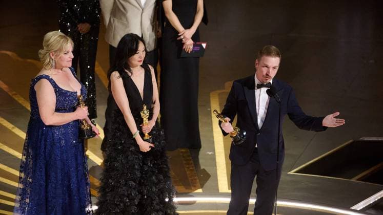 Annemarie Bradley, Judy Chin, and Adrien Morot accept the OscarÂ® for Makeup and Hairstyling during the live ABC telecast of the 95th OscarsÂ® at the DolbyÂ® Theatre at Ovation Hollywood on Sunday, March 12, 2023.  Copyright: xA.M.P.A.S.x 34494-482PLX