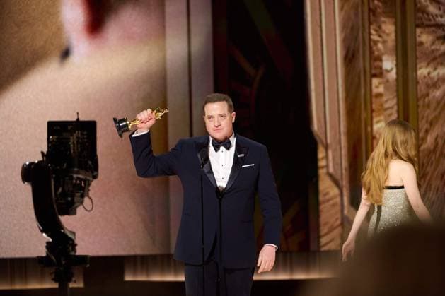 Brendan Fraser accepts the OscarÂ® for Actor in a Leading Role during the live ABC telecast of the 95th OscarsÂ® at the DolbyÂ® Theatre at Ovation Hollywood on Sunday, March 12, 2023.  Copyright: xA.M.P.A.S.x 34494-522PLX