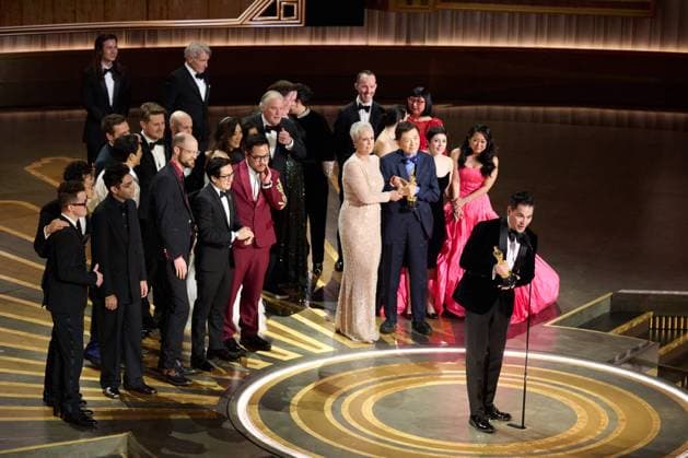 Jonathan Wang accepts the OscarÂ® for Best Picture during the live ABC telecast of the 95th OscarsÂ® at the DolbyÂ® Theatre at Ovation Hollywood on Sunday, March 12, 2023.  Copyright: xA.M.P.A.S.x 34494-530PLX