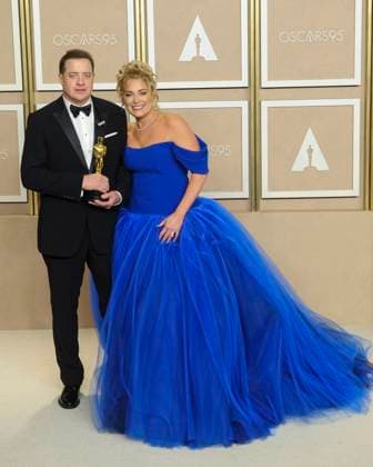 Brendan Fraser, Jeanne Moore in the press room for 95th Academy Awards - Photo Room, Dolby Theatre, Los Angeles, CA March 12, 2023. Photo By: Elizabeth Goodenough Everett Collection in the press room for 95th Academy Awards - Photo Room, Dolby Theatre, Los Angeles, CA March 12, 2023. Photo By: Elizabeth Goodenough Everett Collection PUBLICATIONXNOTxINxCANxCHNxFRAxITAxJPNxNORxPOLxRUSxESPxUKxUSA