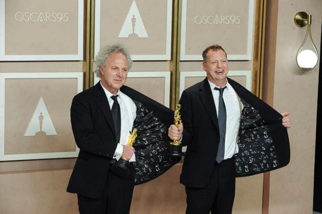Charlie Mackesy, Matthew Freud in the press room for 95th Academy Awards - Photo Room, Dolby Theatre, Los Angeles, CA March 12, 2023. Photo By: Elizabeth Goodenough Everett Collection in the press room for 95th Academy Awards - Photo Room, Dolby Theatre, Los Angeles, CA March 12, 2023. Photo By: Elizabeth Goodenough Everett Collection PUBLICATIONXNOTxINxCANxCHNxFRAxITAxJPNxNORxPOLxRUSxESPxUKxUSA