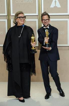 Ernestine Hipper, Christian M. Goldbeck in the press room for 95th Academy Awards - Photo Room, Dolby Theatre, Los Angeles, CA March 12, 2023. Photo By: Elizabeth Goodenough Everett Collection in the press room for 95th Academy Awards - Photo Room, Dolby Theatre, Los Angeles, CA March 12, 2023. Photo By: Elizabeth Goodenough Everett Collection PUBLICATIONXNOTxINxCANxCHNxFRAxITAxJPNxNORxPOLxRUSxESPxUKxUSA