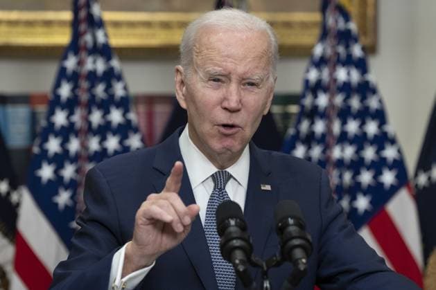 News Themen der Woche KW11 News Bilder des Tages United States President Joe Biden makes remarks on the United States banking system after the collapse of Silicon Valley Bank in California, in the Roosevelt Room of the White House in Washington, DC, on Monday, March 13, 2023.  WASP2023031311 ChrisxKleponis