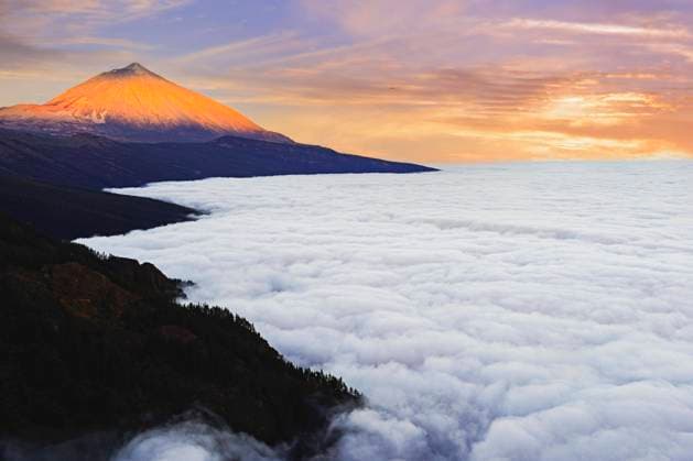  Pico del Teide bei Sonnenaufgang über Passatwolken, Nationalpark Teide, Teneriffa, Kanarische Inseln, Spanien, Europa *** Pico Del Teide at Sunrise via trade wind clouds, National Park Teide, tenerife, Canary Islands islands, Spain, Europe Copyright: imageBROKER/IngoxSchulz ibxisb09101299.jpg