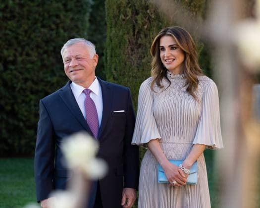 11-03-2023 Jordan Queen Rania and king Abdullah at the wedding of Her Royal Highness Princess Iman bint Abdullah II to Mr. Jameel Alexander Thermiotis held at Beit Al Urdun Â  Copyright: xPPEx
