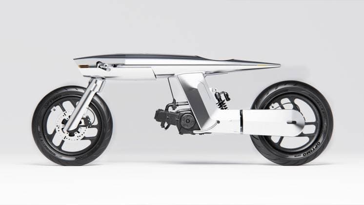 **VIDEO AVAILABLE. CONTACT INFO@COVERMG.COM TO RECEIVE.** A futuristic-looking motorcycle that resembles a bullet is hitting the market this year. Bandit9 Motors unibody vehicle ?EVE Odyssey? uses NASA-grade materials used in the production of their spacecrafts. The body of the bike resembles a sleek bullet cast in reflective silver with an L-shaped subframe, gas tank, steering setup, and headlight assembly, all resting within a single monocoque item. It also features a custom-designed aluminum alloy box frame, rear-set foot controls, clip-on bars, and three-arm wheels. The speedster also has a digital LED display, wide-view mirrors, and LED indicators. For further customisation, riders can choose between leather or neoprene for t Copyright: xx 52516850 EDITORIAL USE ONLY. NOT FOR USE BY NEWSPAPERS BASED IN THE UK.