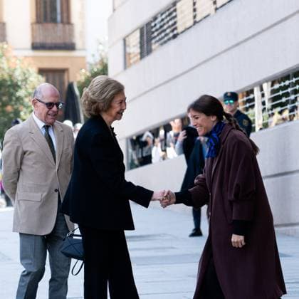Queen Sofia arriving to Board Anual Meeting of Reina Sofia Music School, March, 14, 2023. (202303141)