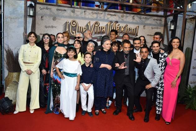 Que Viva Mexico Premiere in Mexiko-Stadt March 14, 2023, Mexico City, Mexico: (L-R) Adriana Louvier, Ana de la Reguera, Luis Estrada, Joaquin Cosio, Alfonso Herrera, Daniel Raymont, Angelina Pelaez, Ana Martin, Damian Alcazar, Luis Fernando Peo±a attend the red carpet of ‘Que Viva Mexicoâ€⠢ film Premiere at Cinepolis Oasis Coyoacan. on March 14, 2023 in Mexico City, Mexico. Mexico City Mexico - ZUMAe321 20230315_zia_e321_032 Copyright: xCarlosxTischlerx