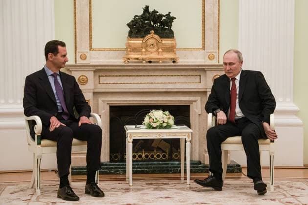 Bilder des Jahres 2023, News 03 MÃ¤rz News Themen der Woche KW11 News Bilder des Tages Russland, Wladimir Putin empfÃ¤ngt Baschar al-Assad in Moskau RUSSIA, MOSCOW - MARCH 15, 2023: Syria s President Bashar al-Assad (L) and Russia s President Vladimir Putin meet at the Moscow Kremlin. Vladimir Gerdo TASS  57883107