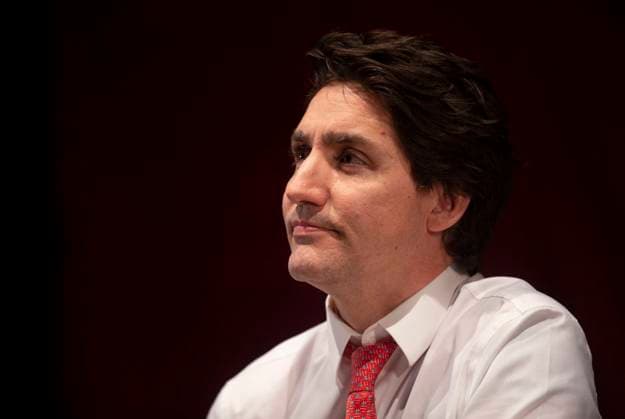March 15, 2023, Clarenville, NL, Canada: Prime Minister Justin Trudeau looks on at a town hall meeting with local chambers of commerce at the Amphitheatre at the Eastlink Events Centre in Clarenville, N.L, Wednesday, March 15, 2023. Clarenville Canada  - ZUMAc35_ 20230315_zaf_c35_035 Copyright: xPaulxDalyx