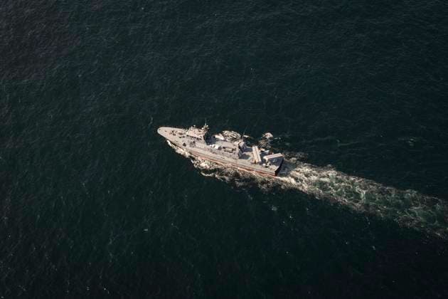 March 17, 2023, UNDEFINED, UNDEFINED, Iran: The Iranian Army office provided this handout picture on March 17, 2023, showing a warship during a joint military drill between Iran, Russia, and China in the Gulf of Oman. Iran, China, and Russia started joint naval military exercises in the Gulf of Oman on March 17, 2023, for two days, according to the Iranian Army. UNDEFINED Iran - ZUMAi98_ 20230317_zih_i98_004 Copyright: xIranianxArmyxOfficex
