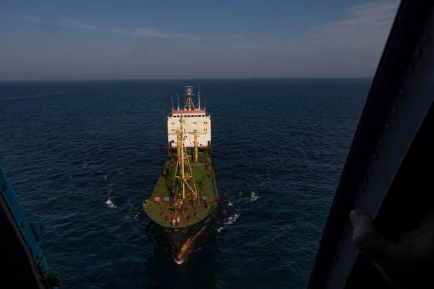 March 17, 2023, UNDEFINED, UNDEFINED, Iran: The Iranian Army office provided this handout picture on March 17, 2023, showing a warship during a joint military drill between Iran, Russia, and China in the Gulf of Oman. Iran, China, and Russia started joint naval military exercises in the Gulf of Oman on March 17, 2023, for two days, according to the Iranian Army. UNDEFINED Iran - ZUMAi98_ 20230317_zih_i98_012 Copyright: xIranianxArmyxOfficex