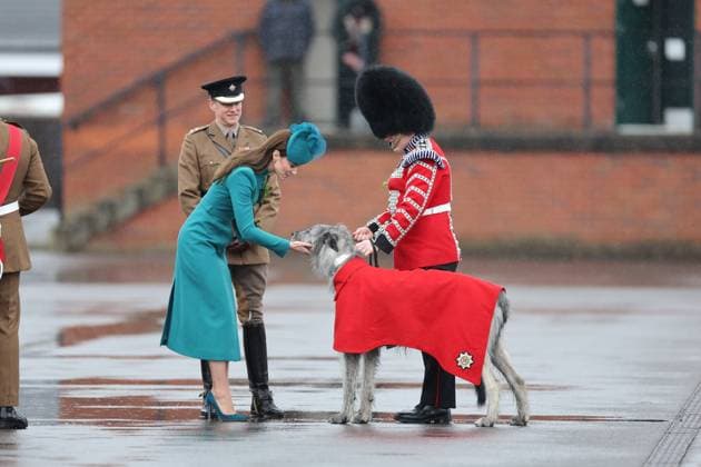 Entertainment Themen der Woche KW11 Entertainment Bilder des Tages . 17 03 2023. London, United Kingdom. Prince William and Kate Middleton, the Prince and Princess of Wales, at the Irish Guards St.Patrick s Day Parade in Aldershot, United Kingdom.  xStephenxLockx xi-Imagesx IIM-24245-0015
