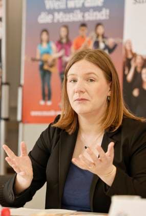 Katharina Binz Minister for Family, Women, Culture and Integration of the State of Rhineland-Palatinate Press conference of the Rhineland-Palatinate State Music Council on the launch of a state-wide image campaign for amateur music 17 03 23
