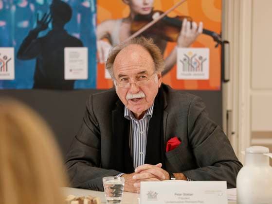 Landesmusikrat Rheinland Pfalz President Peter Stieber Press conference on the launch of a state-wide image campaign for amateur music 17 03 23