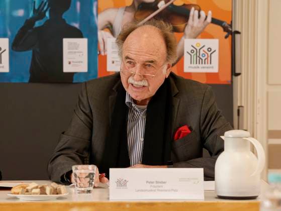 Landesmusikrat Rheinland Pfalz President Peter Stieber Press conference on the launch of a state-wide image campaign for amateur music 17 03 23