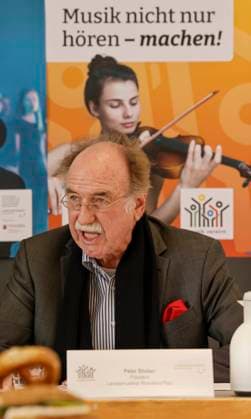 Landesmusikrat Rheinland Pfalz President Peter Stieber Press conference on the launch of a state-wide image campaign for amateur music 17 03 23