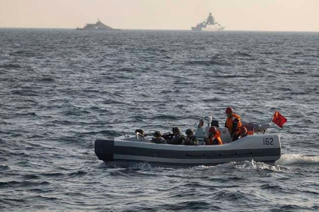 March 18, 2023, UNDEFINED, UNDEFINED, INDIAN OCEAN: A handout the Iranian Army on March 18, 2023, shows servicemen attending a Russia, China, and Iran joint naval exercises in the Gulf of Oman. Russia, China, and Iran finished a joint maritime training in the Gulf of Oman. UNDEFINED INDIAN OCEAN - ZUMAi98_ 20230318_zih_i98_003 Copyright: xIranianxArmyxOfficex