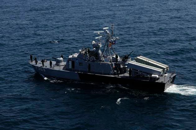 March 18, 2023, UNDEFINED, UNDEFINED, INDIAN OCEAN: A handout the Iranian Army on March 18, 2023, shows warships during a Russia, China, and Iran joint naval exercise in the Gulf of Oman. Russia, China, and Iran finished a joint maritime training in the Gulf of Oman. UNDEFINED INDIAN OCEAN - ZUMAi98_ 20230318_zih_i98_008 Copyright: xIranianxArmyxOfficex