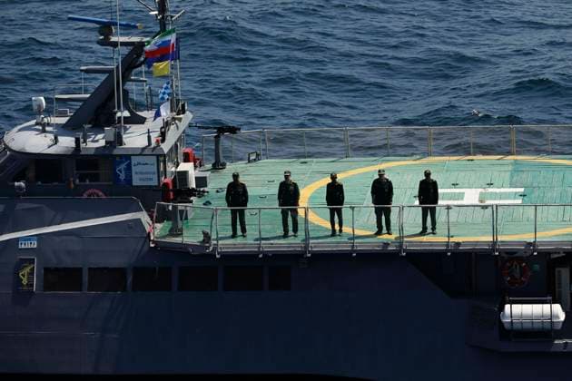 March 18, 2023, UNDEFINED, UNDEFINED, INDIAN OCEAN: A handout the Iranian Army on March 18, 2023, shows warships during a Russia, China, and Iran joint naval exercise in the Gulf of Oman. Russia, China, and Iran finished a joint maritime training in the Gulf of Oman. UNDEFINED INDIAN OCEAN - ZUMAi98_ 20230318_zih_i98_010 Copyright: xIranianxArmyxOfficex