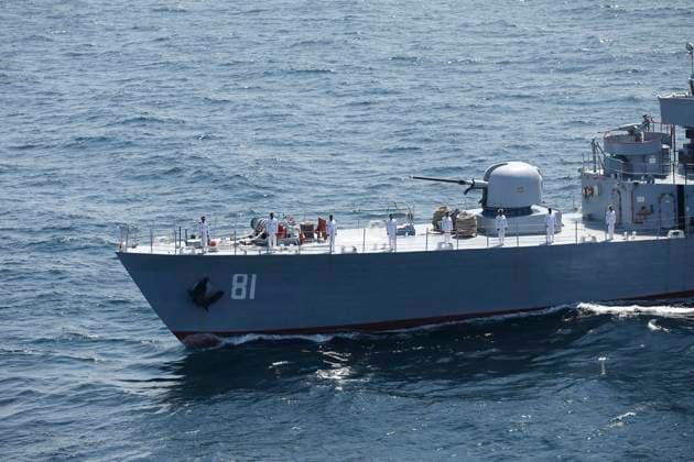 March 18, 2023, UNDEFINED, UNDEFINED, INDIAN OCEAN: A handout the Iranian Army on March 18, 2023, shows warships during a Russia, China, and Iran joint naval exercise in the Gulf of Oman. Russia, China, and Iran finished a joint maritime training in the Gulf of Oman. UNDEFINED INDIAN OCEAN - ZUMAi98_ 20230318_zih_i98_011 Copyright: xIranianxArmyxOfficex