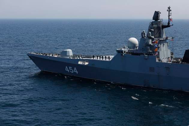 March 18, 2023, UNDEFINED, UNDEFINED, INDIAN OCEAN: A handout the Iranian Army on March 18, 2023, shows warships during a Russia, China, and Iran joint naval exercise in the Gulf of Oman. Russia, China, and Iran finished a joint maritime training in the Gulf of Oman. UNDEFINED INDIAN OCEAN - ZUMAi98_ 20230318_zih_i98_012 Copyright: xIranianxArmyxOfficex