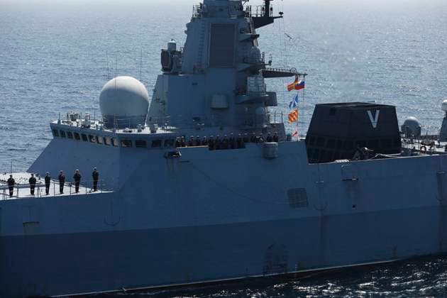 March 18, 2023, UNDEFINED, UNDEFINED, INDIAN OCEAN: A handout the Iranian Army on March 18, 2023, shows warships during a Russia, China, and Iran joint naval exercise in the Gulf of Oman. Russia, China, and Iran finished a joint maritime training in the Gulf of Oman. UNDEFINED INDIAN OCEAN - ZUMAi98_ 20230318_zih_i98_013 Copyright: xIranianxArmyxOfficex