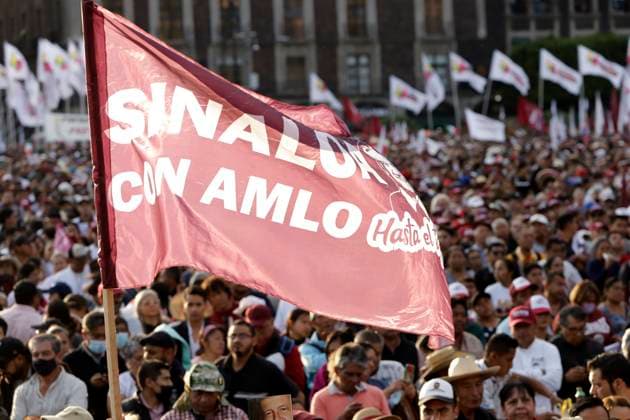 March 18, 2023, Mexico City, Mexico: Thousands of people attend the ceremony of the 85 years of the Oil Expropriation in the Zocalo in Mexico City. on March 18, 2023 in Mexico City, Mexico Mexico City Mexico - ZUMAe321 20230319_zia_e321_030 Copyright: xLuisxBarronx