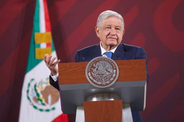 President of Mexico Lopez Obrador News Conference March 24, 2023, Mexico City, Mexico: Mexican President, Andres Manuel Lopez Obrador, answers questions to media during his briefing conference at National Palace. on March 24, 2023 in Mexico City, Mexico. (Photo by Julian Lopez Eyepix Group) Copyright: xJulianxLopez xEyepixxGroupx JL_24032023_90256