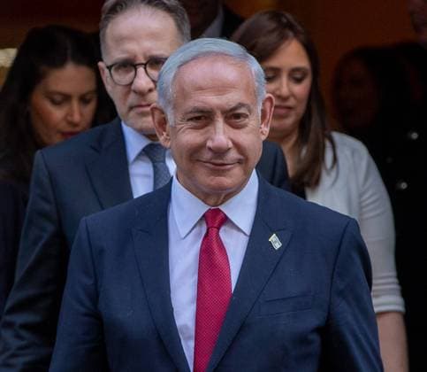 March 24, 2023, London, England, United Kingdom: Prime Minister of Israel BENJAMIN NETANYAHU is see leaving 10 Downing Street. London United Kingdom - ZUMAs262 20230324_zip_s262_043 Copyright: xTayfunxSalcix