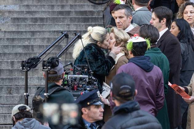 Entertainment Themen der Woche KW12 Entertainment Bilder des Tages Joker 2 Dreharbeiten in New York NY: Filming Joker: Folie a Deux Lady Gaga seen during filming Joker: Folie a Deux at the New York County Supreme Court New York New York United States Copyright: LevxRadin
