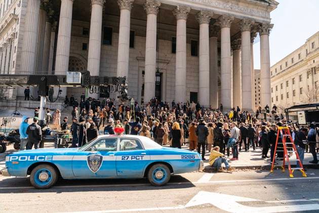 Bilder des Jahres 2023, Entertainment 03 März Entertainment Themen der Woche KW12 Entertainment Bilder des Tages Joker 2 Dreharbeiten in New York NY: Filming Joker: Folie a Deux Atmosphere during filming Joker: Folie a Deux at the New York County Supreme Court New York New York United States Copyright: LevxRadin