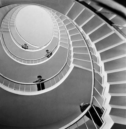 Winding staircase 713444 01.01.1970 Winding staircase at the Ministry of Petroleum Processing and Petrochemical Industry of Azerbaijan Soviet Socialist Republic. ??????? ??????? Sputnik Baku Azerbaijan  Copyright: x???????x???????x