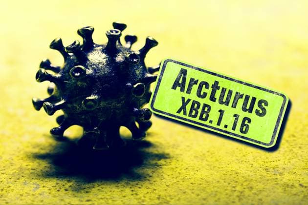 PHOTOMONTAGE, New Corona Variant XBB 1 16 Arcturus, Symbol Photo ** NUR FUER REDAKTIONELLE ZWECKE ** EDITORIAL USE ONLY **