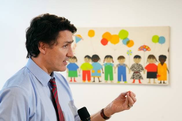 March 29, 2023, Ottawa, ON, CANADA: Prime Minister Justin Trudeau speaks at a press conference after meeting with families at a local child care centre in Ottawa, Wednesday, March 29, 2023. Ottawa CANADA  - ZUMAc35_ 20230329_zaf_c35_093 Copyright: xSeanxKilpatrickx