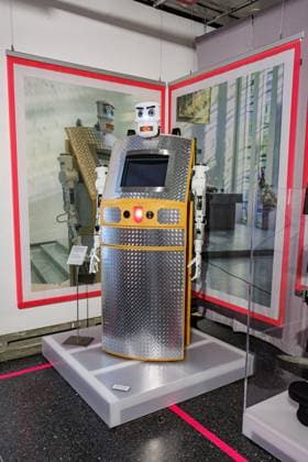 A blessing robot Bless U 2 which gives the users a blessing in different languages The exhibition DeutschlandDigital from 24 March 2023 to 04 February 2024 in the House of History in Bonn 30 03 2023 Bonn Gronau NRW Germany