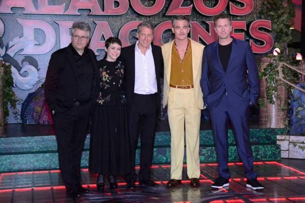 Dungeons & Dragons: Honor Among Thieves Film Premiere March 29, 2023, Mexico City, Mexico: (L-R) Jeremy Latcham, Sophia Lillis,Hugh Grant, Chris Pine and Director Jonathan Goldstein attend the film ˜the Dungeons and Dragons: Honor Among Thieves™ film premiere at Cinepolis Plaza Universidad . on March 29, 2023 in Mexico City, Mexico. (Photo by Jorge Gonzalez Eyepix Group) Copyright: xJorgexGonzalez xEyepixxGroupx JG_29032023_90670
