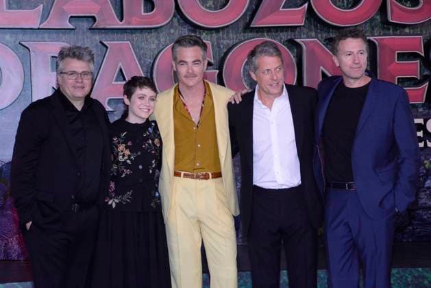 Dungeons & Dragons: Honor Among Thieves Film Premiere March 29, 2023, Mexico City, Mexico: (L-R) Jeremy Latcham, Sophia Lillis,Hugh Grant, Chris Pine and Director Jonathan Goldstein attend the film ˜the Dungeons and Dragons: Honor Among Thieves™ film premiere at Cinepolis Plaza Universidad . on March 29, 2023 in Mexico City, Mexico. (Photo by Jorge Gonzalez Eyepix Group) Copyright: xJorgexGonzalez xEyepixxGroupx JG_29032023_90676
