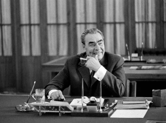October, 1972. Moscow, USSR. General Secretary of the CPSU Central Committee Leonid Brezhnev works in his office in the Kremlin. The exact date of the photograph is unknown. Vladimir Musaelyan TASS  62801